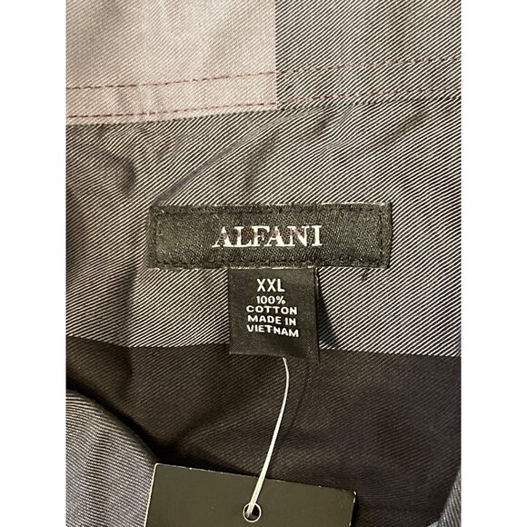 Alfani Mens XXL Plaid Short Sleeve Button-Up Shirt Cotton NEW - Picture 3 of 3
